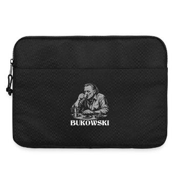 Charles Bukowski trinkt Kaffee im Café - Laptoptasche 15" - Schwarz - Vorne
