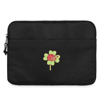 Süßes Little Ladybug auf Lucky Four Leaf Clover - Laptoptasche 15" - Schwarz - Vorne