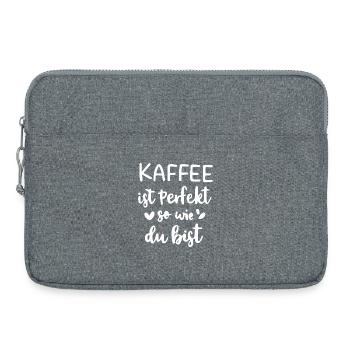 Kaffee ist Perfekt – so wie du bist - Laptoptasche 15" - Grau meliert - Vorne