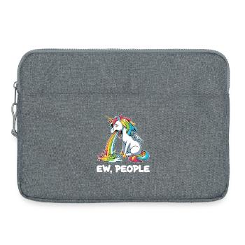 Rainbow Unicorn Spits Rainbow - Laptop bag 15" - heather grey - Front