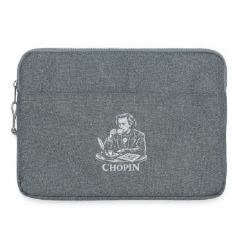 Chopin Coffee Portrait Vintage Line Art - Laptop bag 15" - heather grey - Front