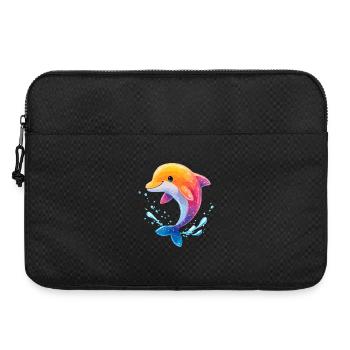 Farbiger Delfin Spritz - Laptoptasche 15" - Schwarz - Vorne