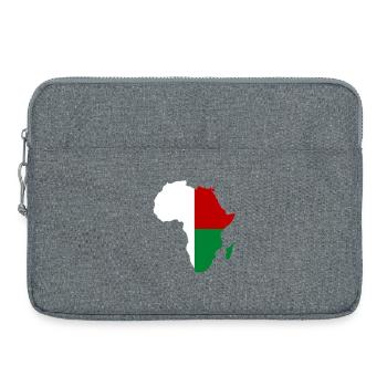 Drapeau de Madagascar Afrique - Sacoche pour ordinateur portable 15 pouces - gris chiné - Devant