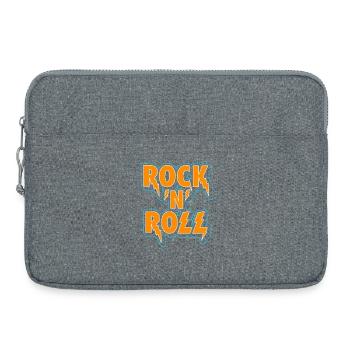 Rock 'N' Roll Typographic 3D Logo - Laptop bag 15" - heather grey - Front