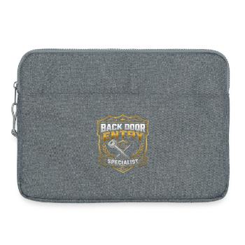 Spécialiste de l’entrée par la porte dérobée – Funny Men - Sacoche pour ordinateur portable 15 pouces - gris chiné - Devant