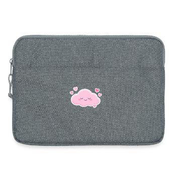 Pink Cloud Hearts Kawaii - Laptop bag 15" - heather grey - Front