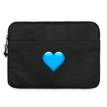 Blaues Gloss-Herz Design - Laptoptasche 15" - Schwarz - Vorne