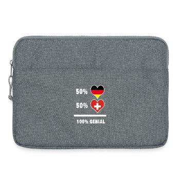 Deutschland und Schweiz Genial / Geschenk Flagge - Laptoptasche 15" - Grau meliert - Vorne