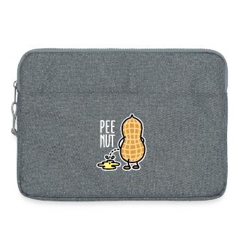 Lustig PEE-NUT  Nuss Erdnuss pinkeln Wortspiel - Laptoptasche 15" - Grau meliert - Vorne