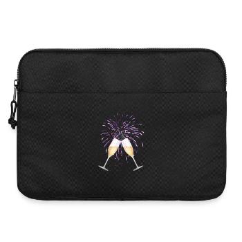 zwei Sektgläser mit Sekt zu Silvester Feuerwerk - Laptoptasche 15" - Schwarz - Vorne