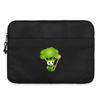 lustiges Comic Brokkoli Röschen mit Kochlöffel - Laptoptasche 15" - Schwarz - Vorne