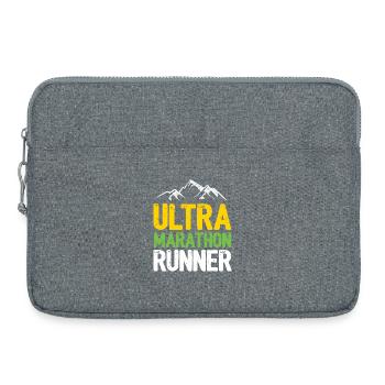 Coureur de marathon ultra - Sacoche pour ordinateur portable 15 pouces - gris chiné - Devant