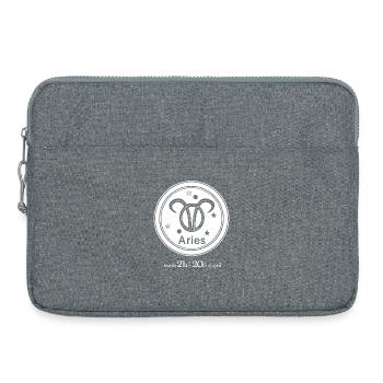 Zodiac sign Aries 002 white - Laptop bag 15" - heather grey - Front