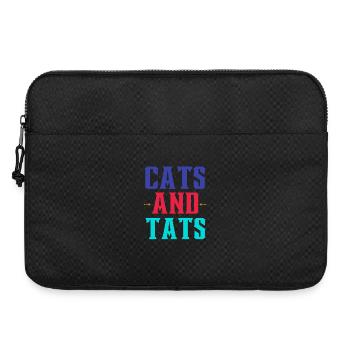Chats et Tatouages – Typo Colorée - Sacoche pour ordinateur portable 15 pouces - noir - Devant