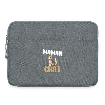 Maman Chat Illustration Féline Maternelle - Sacoche pour ordinateur portable 15 pouces - gris chiné - Devant
