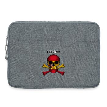 Skull Jolly Roger Pirate Flag Espana R6Z - Laptop bag 15" - heather grey - Front