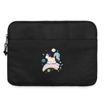 Himmlisches Einhorn auf Regenbogen - Laptoptasche 15" - Schwarz - Vorne