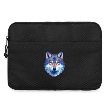 Wolf Polygon Design - Wildtier Natur Motiv - Laptoptasche 15" - Schwarz - Vorne