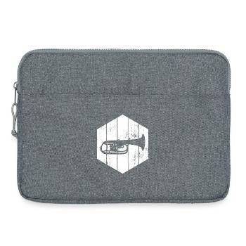 Trumpet Drawing - Laptop bag 15" - heather grey - Front