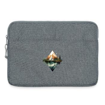 Geometrische Berge und Spiegelungen - Laptoptasche 15" - Grau meliert - Vorne