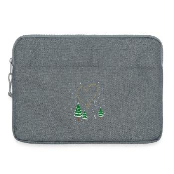 Winterwald Herz Sterne - Laptoptasche 15" - Grau meliert - Vorne