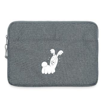 Lustiger weißer Hund - Laptoptasche 15" - Grau meliert - Vorne