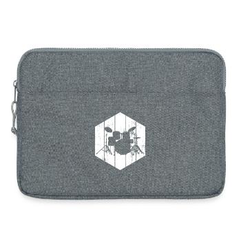 Drum Set Drawing - Laptop bag 15" - heather grey - Front