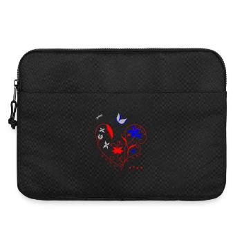 Coeur avec ornements - Sacoche pour ordinateur portable 15 pouces - noir - Devant