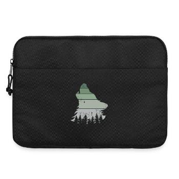 Wolf Wald retro Baum vintage Jaulen Hund Symbol - Laptoptasche 15" - Schwarz - Vorne