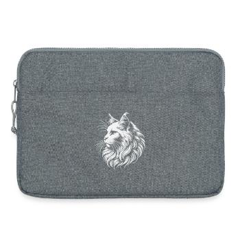 Maine Coon Cat Head - Laptop bag 15" - heather grey - Front