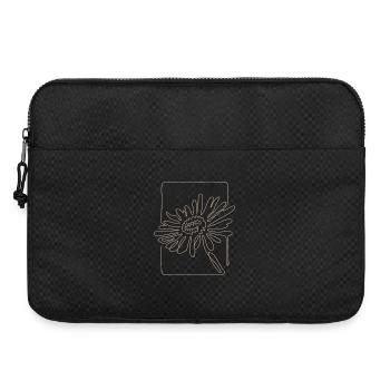 Fleur d’art linéaire minimaliste - Sacoche pour ordinateur portable 15 pouces - noir - Devant