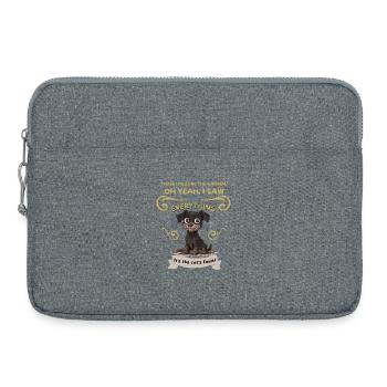 Chiot éclaboussé de boue : Défaut du chat - Sacoche pour ordinateur portable 15 pouces - gris chiné - Devant
