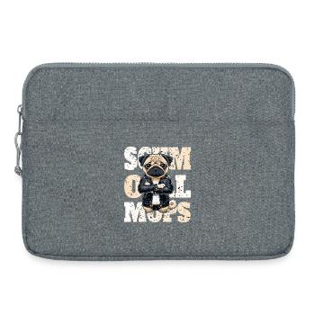 Carlin boudeur - Sacoche pour ordinateur portable 15 pouces - gris chiné - Devant