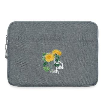 Chrysanthèmes luxuriants et charmants - Sacoche pour ordinateur portable 15 pouces - gris chiné - Devant
