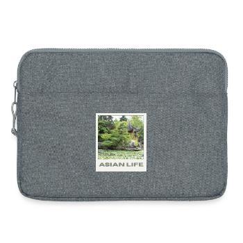 Lac Jardin Asiatique Zen - Sacoche pour ordinateur portable 15 pouces - gris chiné - Devant