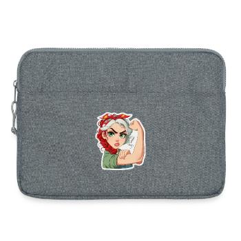 Powerfrau RosieStil Cartoon - Laptoptasche 15" - Grau meliert - Vorne