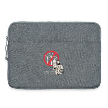 Jesus says stop to wind power - Laptop bag 15" - heather grey - Front
