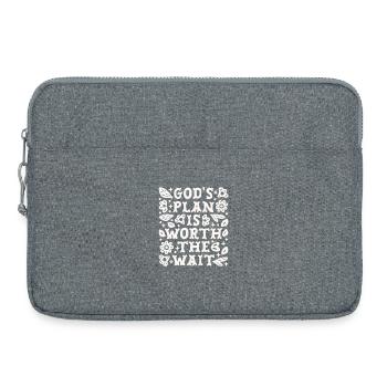 Citations de motivation chrétiennes : faites confiance au plan de Dieu - Sacoche pour ordinateur portable 15 pouces - gris chiné - Devant