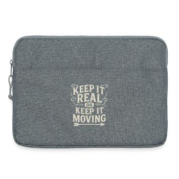 Citation de motivation « Gardez les pieds sur terre » - Sacoche pour ordinateur portable 15 pouces - gris chiné - Devant