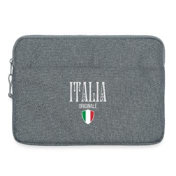 Italienischer Stolz, minimalistisches, elegantes Design - Laptoptasche 15" - Grau meliert - Vorne