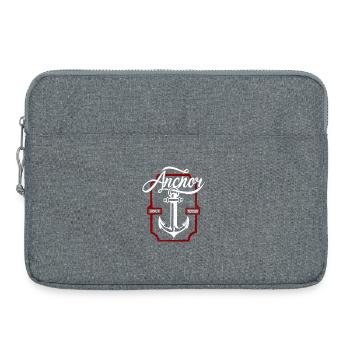 Vintage Anchor Typography – Retro Nautical Design - Laptop bag 15" - heather grey - Front