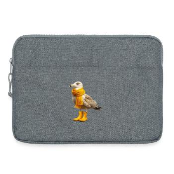 Albatros avec bottes en caoutchouc et écharpe - Sacoche pour ordinateur portable 15 pouces - gris chiné - Devant