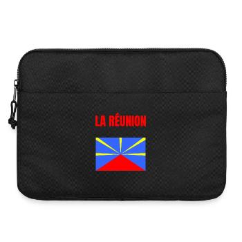 T-shirt drapeau La Réunion volcan - Sacoche pour ordinateur portable 15 pouces - noir - Devant