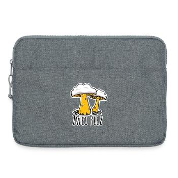 Two mushrooms or two pilsners - is this about beer? - Laptop bag 15" - heather grey - Front