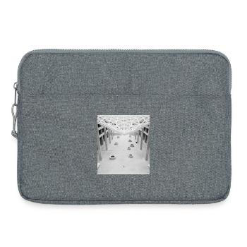 Atrium géométrique noir et blanc - Sacoche pour ordinateur portable 15 pouces - gris chiné - Devant