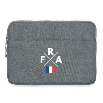 Kreuzlogo Frankreich Flagge - Laptoptasche 15" - Grau meliert - Vorne