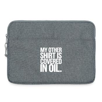 Oil Covered Shirt Parody - Laptop bag 15" - heather grey - Front