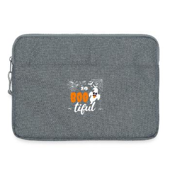 Boo tiful Halloween Geist lustig Spruch Outfit Bat - Laptoptasche 15" - Grau meliert - Vorne