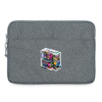 Buntes Innenleben eines Computers - Laptoptasche 15" - Grau meliert - Vorne