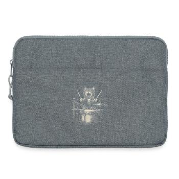 Katze Schlagzeug Drummer Rock Musik Lustig - Laptoptasche 15" - Grau meliert - Vorne